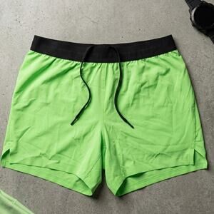All in Motion Women's Lined Running Shorts Size Large Neon Green Athletic
